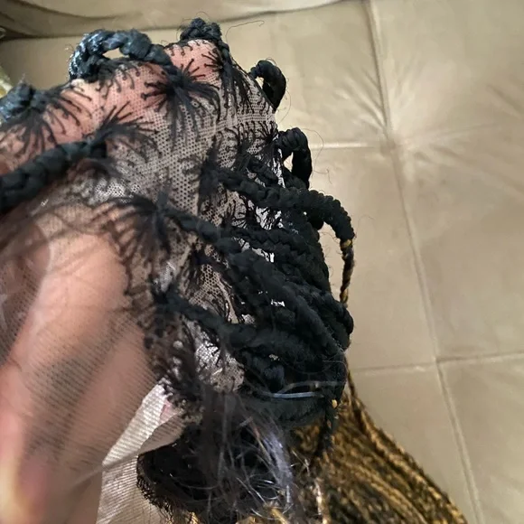 Stylish Black and Gold Braided Wig